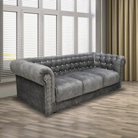 Velvet Fabric Chesterfield 3 Seater Sofa MANCHESTER
